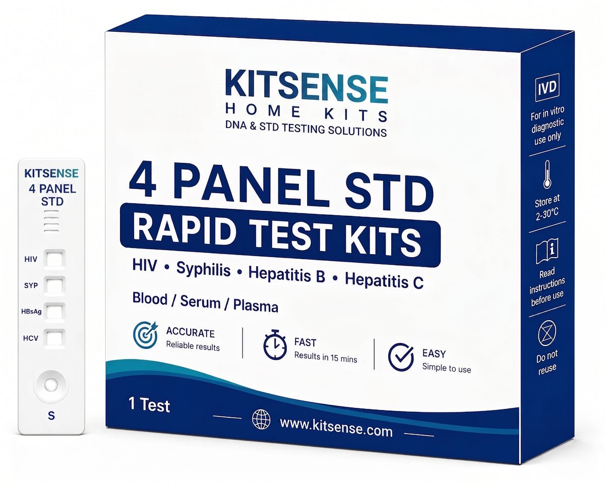 4 Panel STD Test Kit – HIV, Syphilis, Hepatitis B & Hepatitis C
