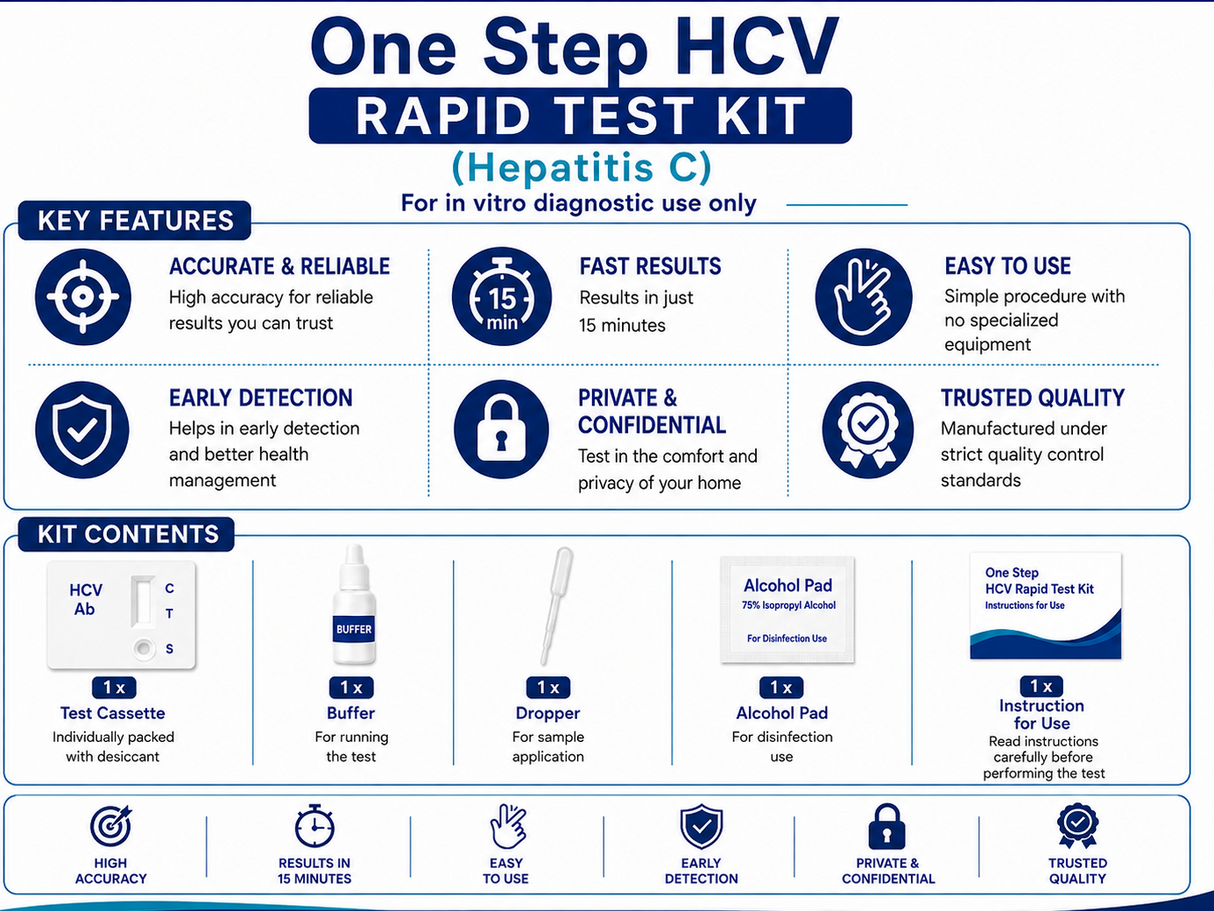 One Step HCV Rapid Test Kit (Hepatitis C)