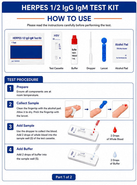 HERPES 1/2 IgG IgM Test Kit
